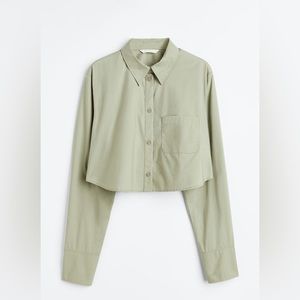 H&M COTTON CROP SHIRT